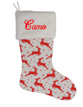Camo Custom Christmas Stocking Personalized Burlap Christmas Decoration - £14.14 GBP
