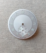 Vintage Swiss Military Style Silver Gray Two-Tone Dial 30mm AS 984 - $76.00