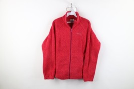 Columbia Womens Medium Faded Spell Out Geometric Full Zip Fleece Jacket ... - $29.65