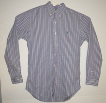 Polo Ralph Lauren Mens 32/33 Purple green stripe Long Sleeve Button Down Shirt - £12.15 GBP