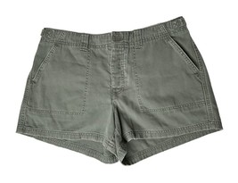 Vtg American Eage AE Embroidered Flower Flap Pocket Olive Green Cargo Sh... - $24.74