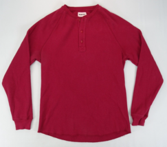 Taylor Stitch Thermal Henley Shirt Size 40 Waffle Knit Cotton Red - £22.50 GBP