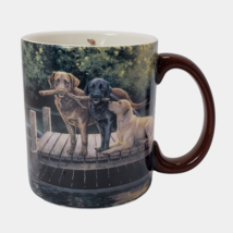 Lang 2009 Dog Days 10 oz. Green Brown Stoneware Coffee Mug Cup - £11.92 GBP