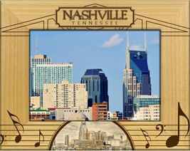 Nashville Tennessee Skyline Laser Engraved Wood Picture Frame (3 x 5)  - £20.83 GBP
