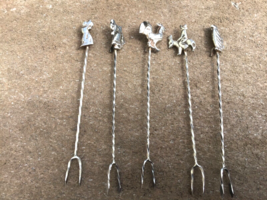 Sterling Silver Olive Hors d’oeuve Picks Set of 5 Mexican - $44.69