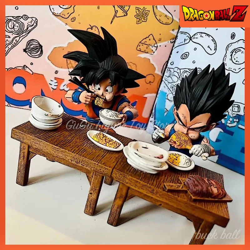 8cm Dragon Ball Z Anime Figure Son Goku Vegeta Eat Food Action Figurine Pvc - $18.31+