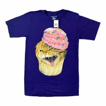 NWT Mens Purple Walnut &amp; 39th Short Sleeve T Shirt Cupcake Cat Size Small - $14.99