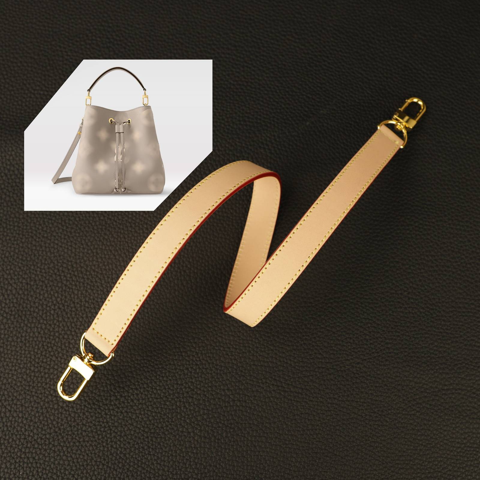 20mm Vachetta Replacement Leather Top Handle Shoulder Strap For metis hobo, Noe