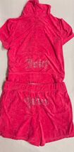 Juicy Couture Bling Terry Tracksuit Hoodie &amp; Shorts Set Watermelon Pink ... - €60,09 EUR
