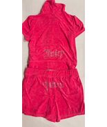 Juicy Couture Bling Terry Tracksuit Hoodie &amp; Shorts Set Watermelon Pink ... - €59,98 EUR