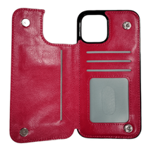 PU Leather Wallet Card Holding Case For iPhone 13 Pro Max 6.7&quot; RED - £6.02 GBP