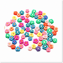 100pcs Mixed Flower Polymer Clay Beads - DIY Bracelet Necklace Jewelry Making - - $16.82