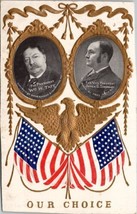 Our Choice Presidential VP Candidates Taft &amp; Sherman Portrait Gild Postc... - £13.23 GBP