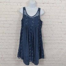 Abercrombie &amp; Fitch Dress Women Small Blue Embroidered Lace Back Tie V N... - $21.95