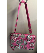 Vera Bradley Pink Geometric Hard Shell Tablet iPad Mini Laptop Case Cros... - $27.01 CAD