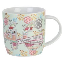 40th Birthday Laura Darrington Patchwork Collection Designer Mug in Gift Box 40 - £10.10 GBP