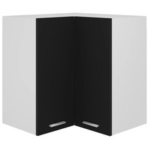 Hanging Corner Cabinet Black 57x57x60 cm Engineered Wood - £39.59 GBP