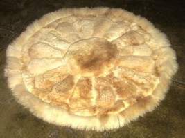 Round alpaca fur carpet from Peru, Rose Design, 100 cm diameter - $158.20