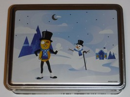 Planter&#39;s Mr Peanut Holiday Tin Winter Scene with Snowman - £5.42 GBP