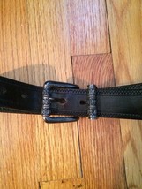 Vintage Gap Black Leather With Silver Buckle Belt Size 30 Preowned - £4.78 GBP