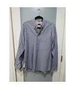 Vintage Izod Shirt M Blue Orange Stripe Long Sleeve Button Up Preppy Cla... - $409.20 MXN
