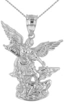 925 Sterling Silver Catholic Saint Michael The Archangel Pendant Necklace 18&#39; - £61.90 GBP