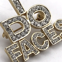 I Do Faces Pin Brooch Gold Tone Jeweled - £6.98 GBP