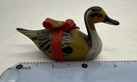 Vintage 1983 Christmas Holiday Small Duck 3.25 Inches Figure Decor Enesco - £9.51 GBP