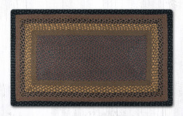 Earth Rugs RC-99 Brown Black Charcoal Oblong Braided Rug 27 Inch X 45 Inch - £54.18 GBP