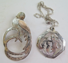 Vintage 925 Silver Bird Brooch &amp; Necklace Mexico - £37.92 GBP