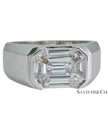 18K(750) White Gold -  LAB Created Diamond Illusion Setting Emerald Shap... - $7,514.10