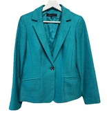 Anne Klein Elegant Turquoise Blue Blazer Jacket Lined Size 4 - $54.23 CAD