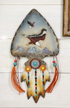 Ebros Eagle Soaring Over Mountains Dreamcatcher Beaded Lace Feather Headdress - £16.83 GBP