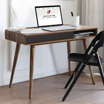 Arts Wish Office Desk Mid Century Modern Desk Writing Desk With Drawer, Walnut - £188.05 GBP