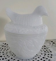 Avon Brand ~ White Milk Glass ~ Hen Figure ~ Covered Bowl/Dish - $42.10 CAD