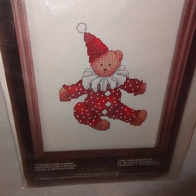Primary image for Bearbo Clown Bear Cross Stitch Kit Charmin New Old Stock 4017