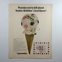 Vtg Baskin Robbins 32nd Flavor Sunoco Motor Oil Print Ad 1960s 10 3/8&quot; x 13 1/4&quot; - £5.67 GBP