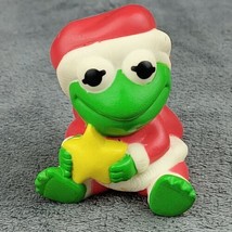 Baby Kermit Christmas Squeeze Toy Figure 1988 Muppet Babies Vintage Loose - £6.81 GBP