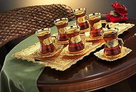 LaModaHome Turkish Arabic Tea Glasses Set, Fancy Vintage Handmade Set for Servin - £62.49 GBP
