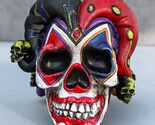 Jester Clown Harlequin Joker Skull Figurine 4"H Cool DOD Skeleton Collec... - $21.99