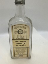  Watkins 11 Oz Glass Imitation Vanilla Extract Bottle With Metal Cap Vin... - $7.92