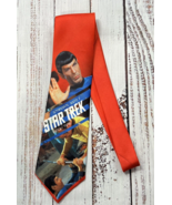 Star Trek 1994 Ralph Marlin Mens Tie Red Stardate Amoh Time 55&quot; - $19.70