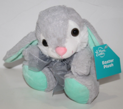 Toms Toys Easter Bunny Rabbit 6&quot; Gray Mint Plush Small Stuffed Soft Toy NEW Tag - £15.26 GBP