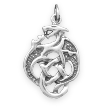 Sterling Silver Celtic Dragon Charm - £19.94 GBP