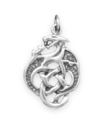 Sterling Silver Celtic Dragon Charm - £20.06 GBP