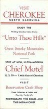 Visit Cherokee, North Carolina Historical Brochure - £4.93 GBP