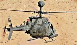 Framed 4&quot; X 6&quot; Print of a US Military Bell OH-58D - &quot;Kiowa Warrior&quot; Heli... - $14.80
