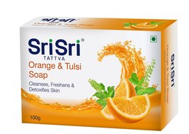 Sri Sri Tattva Orange and Tulsi Soap, 100g pack of 5 - £8.70 GBP