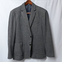 Paul Jones XL Gray Herringbone Tweed 2 Button Blazer Sport Coat - £27.93 GBP