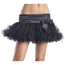 Sparkle Petticoat Satin Bow Silver Glitter Tulle Layered Costume Tutu BW... - £15.56 GBP